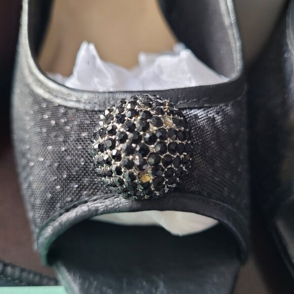 J. Renee Genette Black Mesh Peep Toe Pumps – Size 12 – Worn Once - Picture 10 of 10